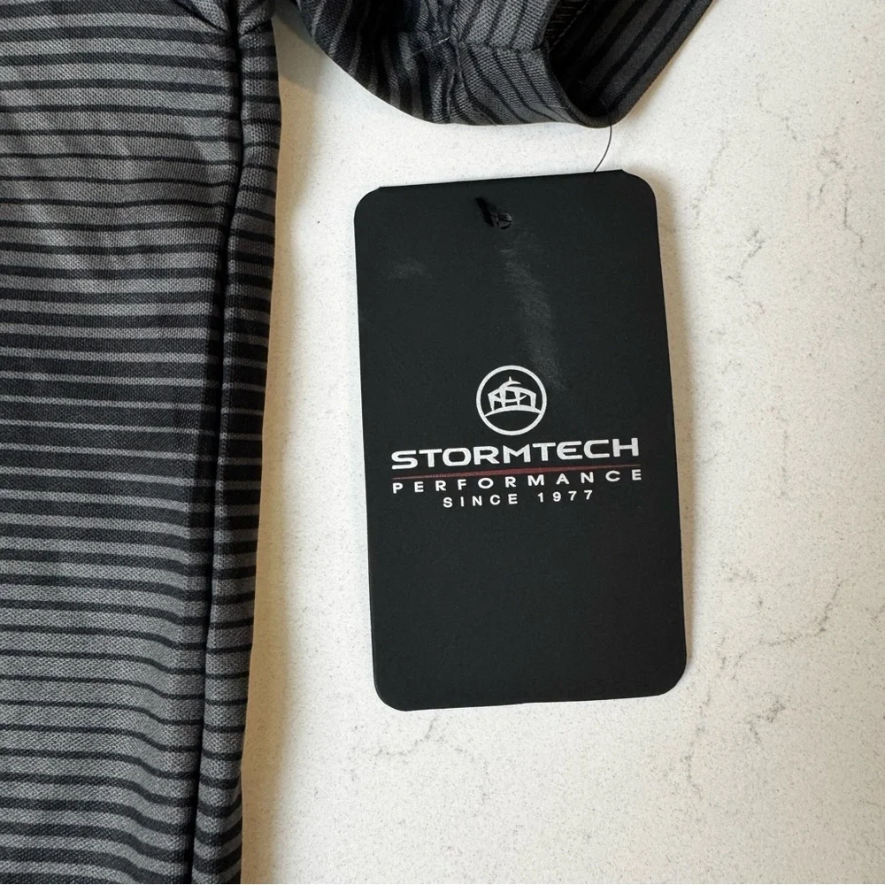 Storm Men's Charcoal Striped Polo Shirt - Picture 3 of 7